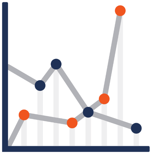 demand fluctuation icon