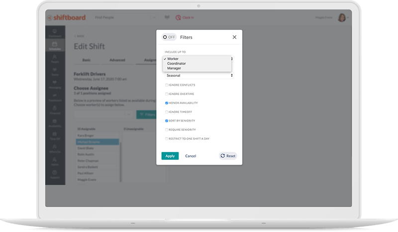 Scheduling potential assignee