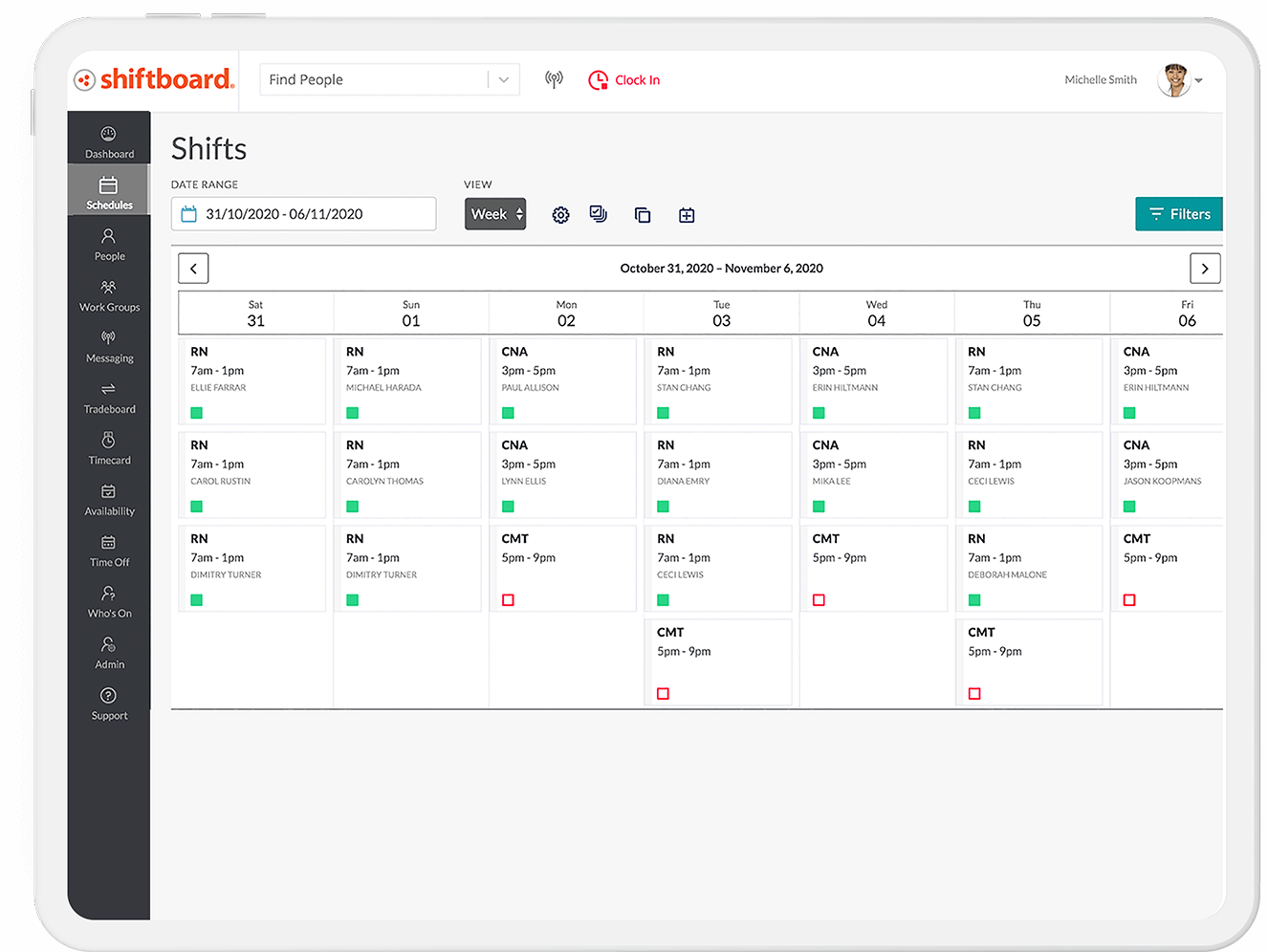 Schedule Flex Teams Screen