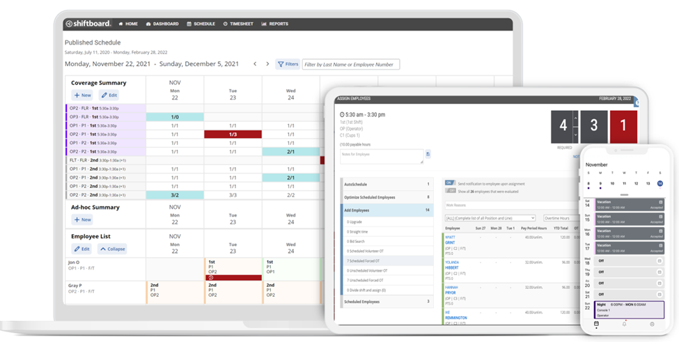 Shiftboard product on devices